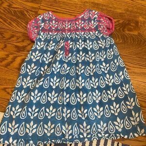 Blue and Pink Floral Dress by Roberta roller rabbitt